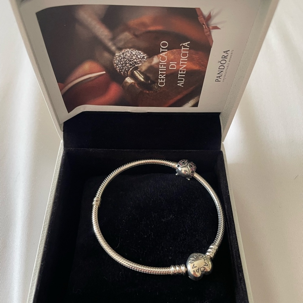 Pandora Silver Heart Charm Bracelet